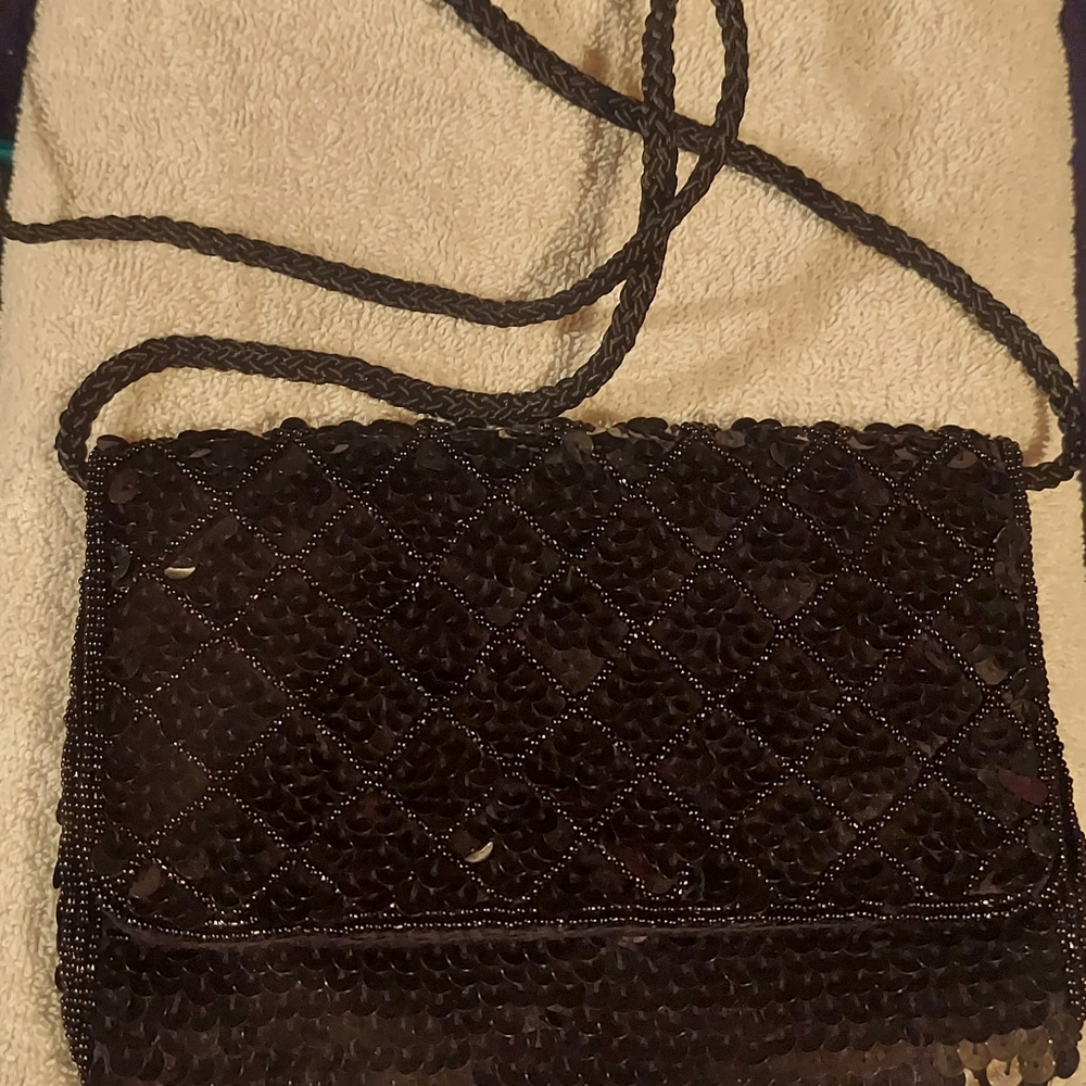 Docle black sequins handbag